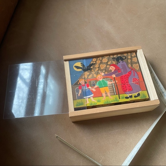 Vintage Klötzli puzzle Switzerland Hansel Gretel Atelier Fischer cube 6 in 1 - Picture 5 of 10